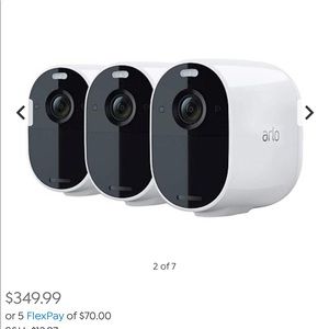Arlo set of three security cameras spotlight